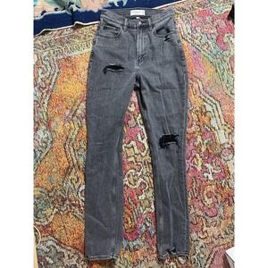 Abercrombie & Fitch slim straight ultra high rise jean, size 25/0 Black